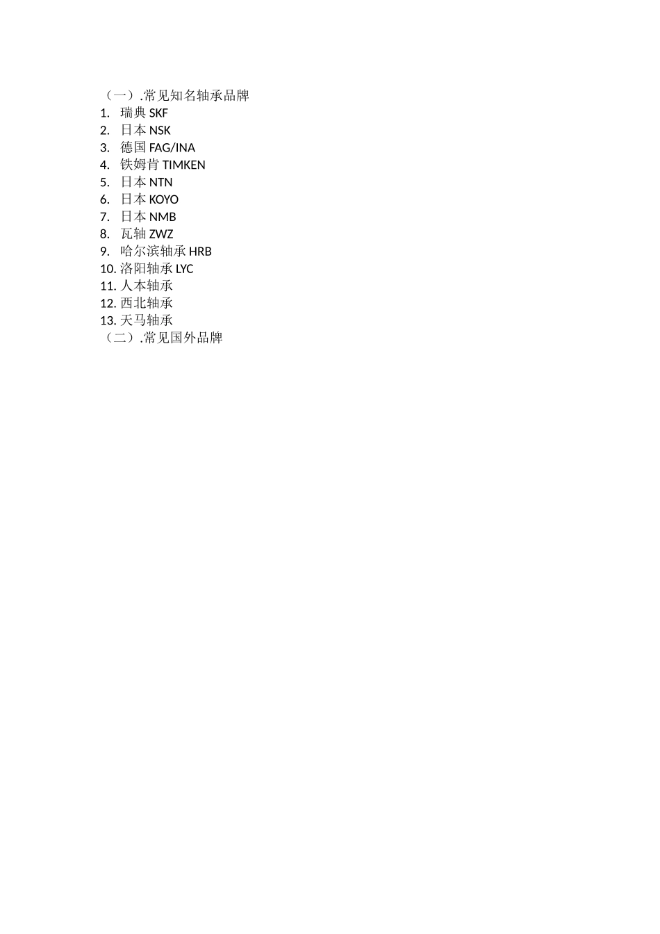 轴承相关品牌_第1页