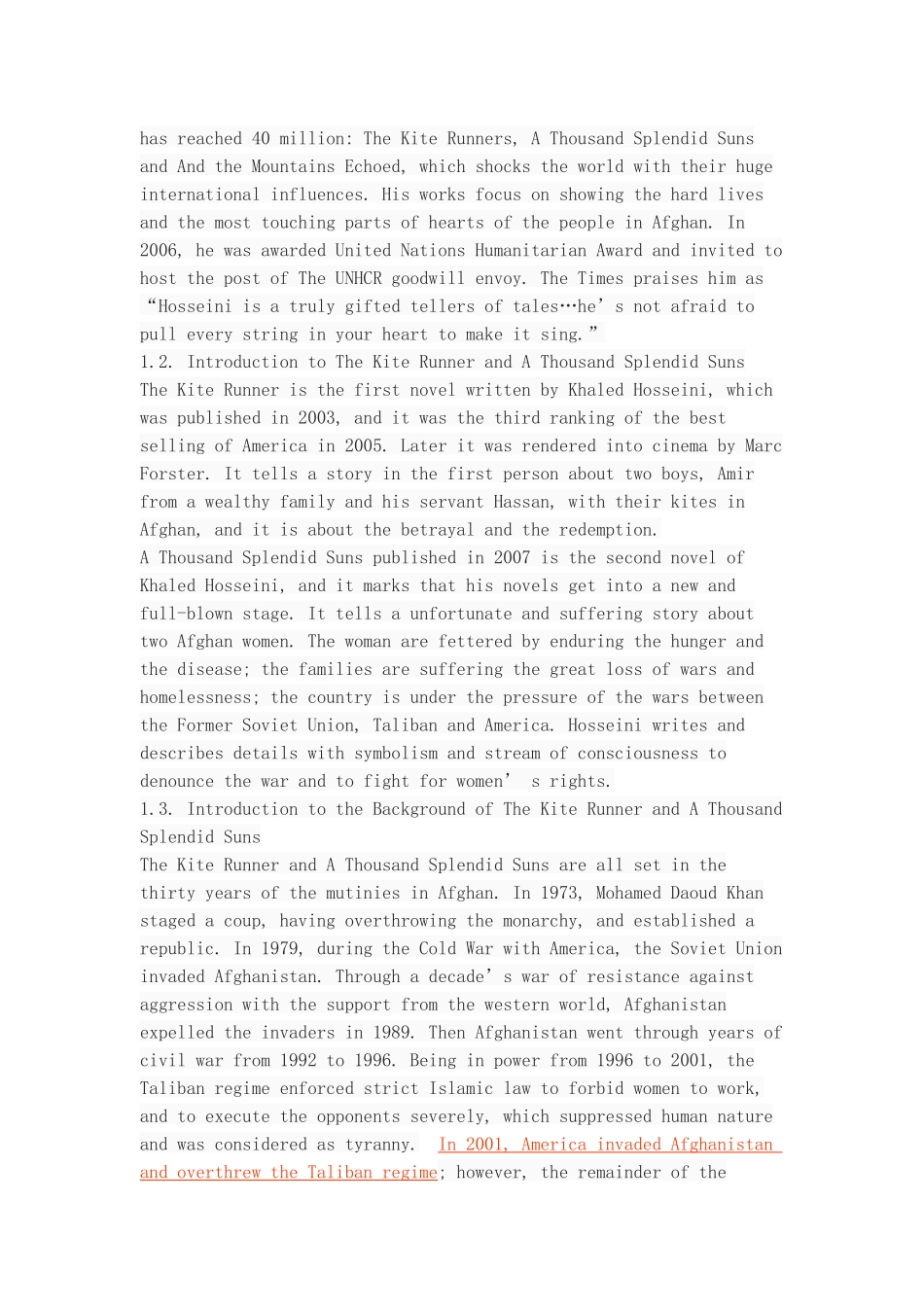 Contrast of the Fathers' Images Between The Kite Runner and A Thousand Splendid Suns_第3页