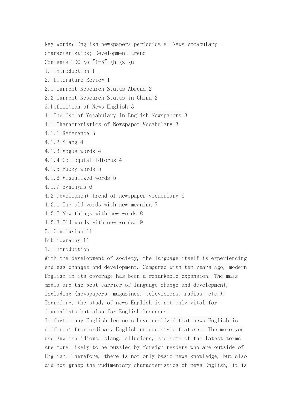 The Characteristics and Development Trend of Vocabulary in English Newspapers_第2页