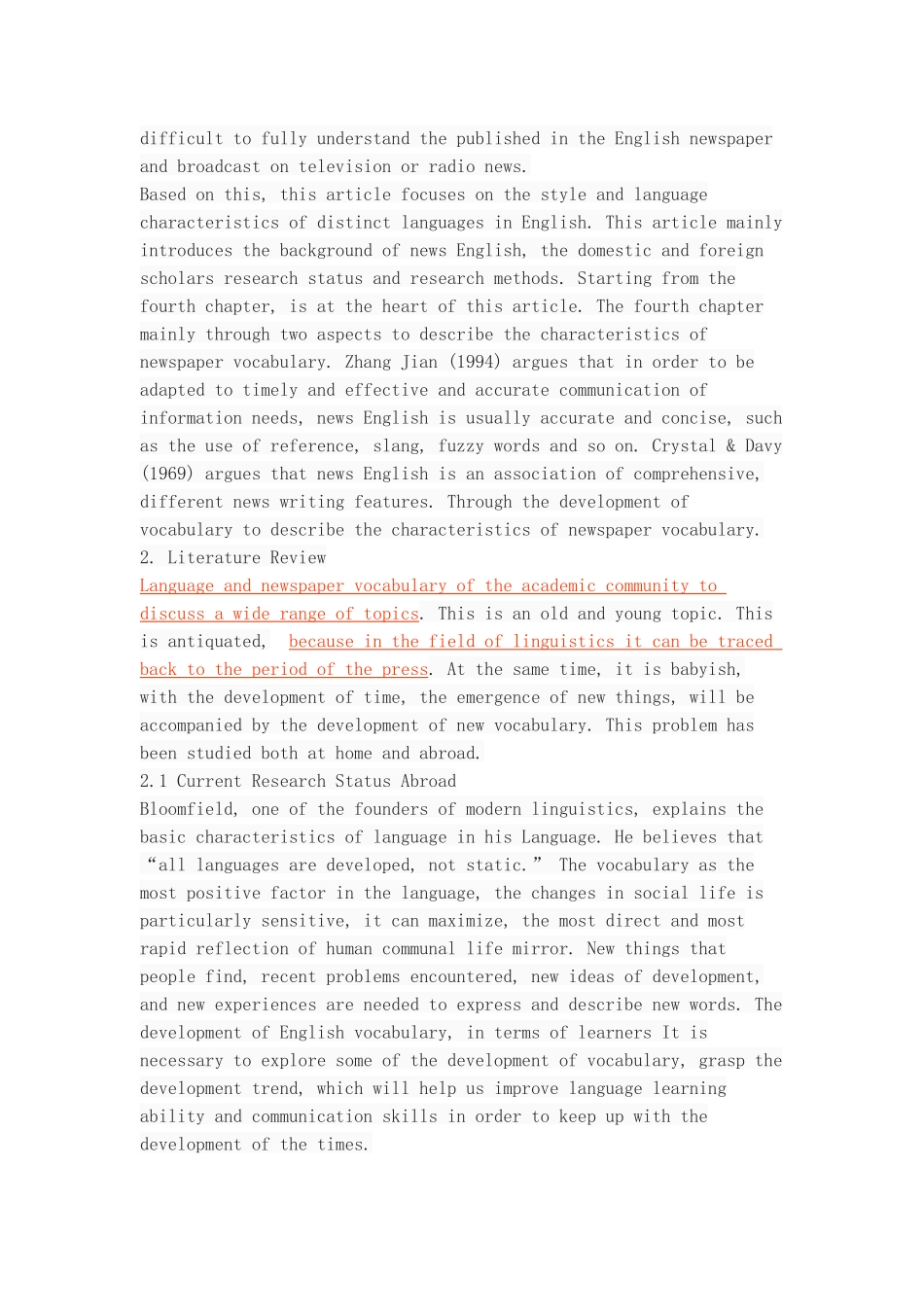 The Characteristics and Development Trend of Vocabulary in English Newspapers_第3页