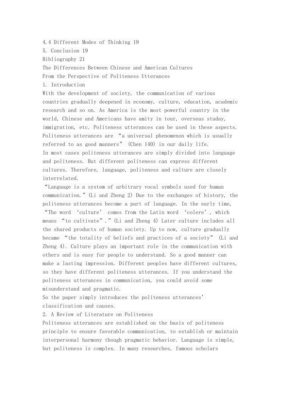 The Differences Between Chinese and American Cultures from the Perspective of Politeness Utterances_第3页