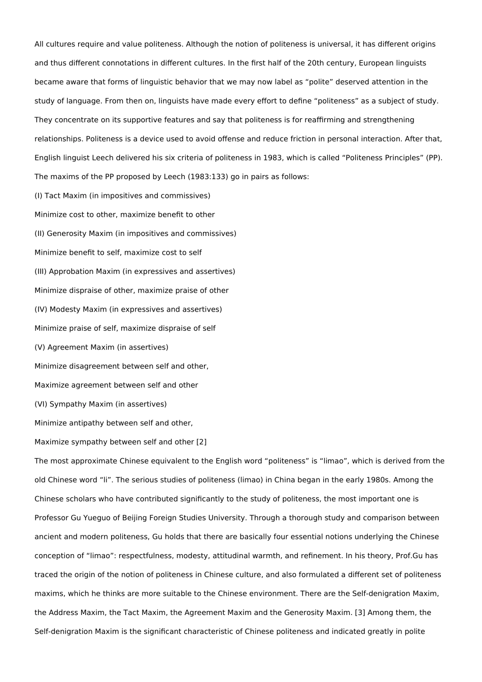 The Influences of Differences between Chinese and Western Cultures on Polite Language_第2页