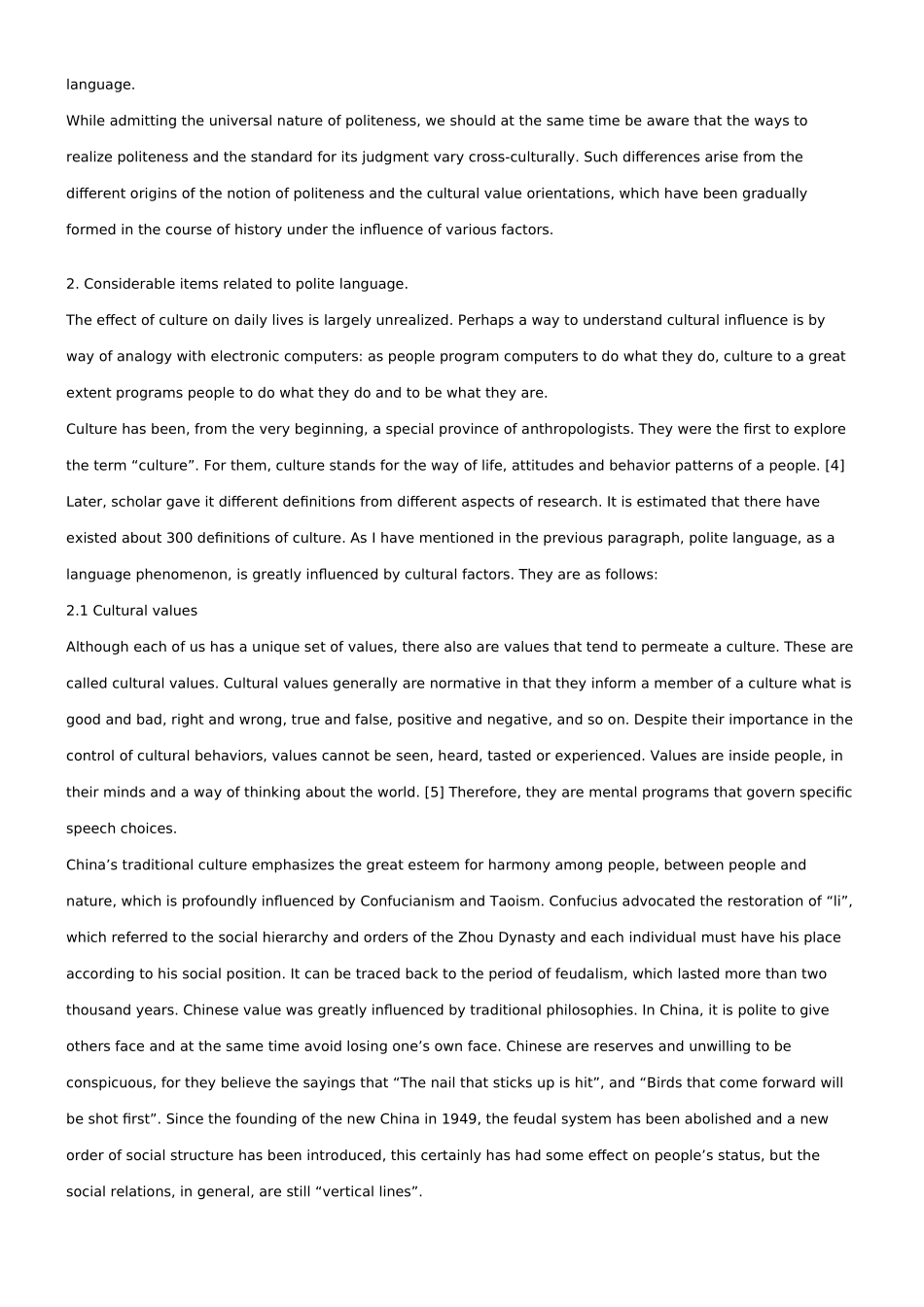 The Influences of Differences between Chinese and Western Cultures on Polite Language_第3页