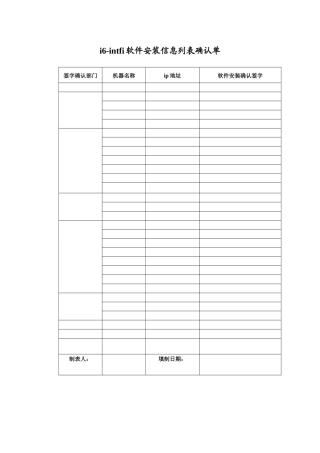 进销管理项目软件安装确认单