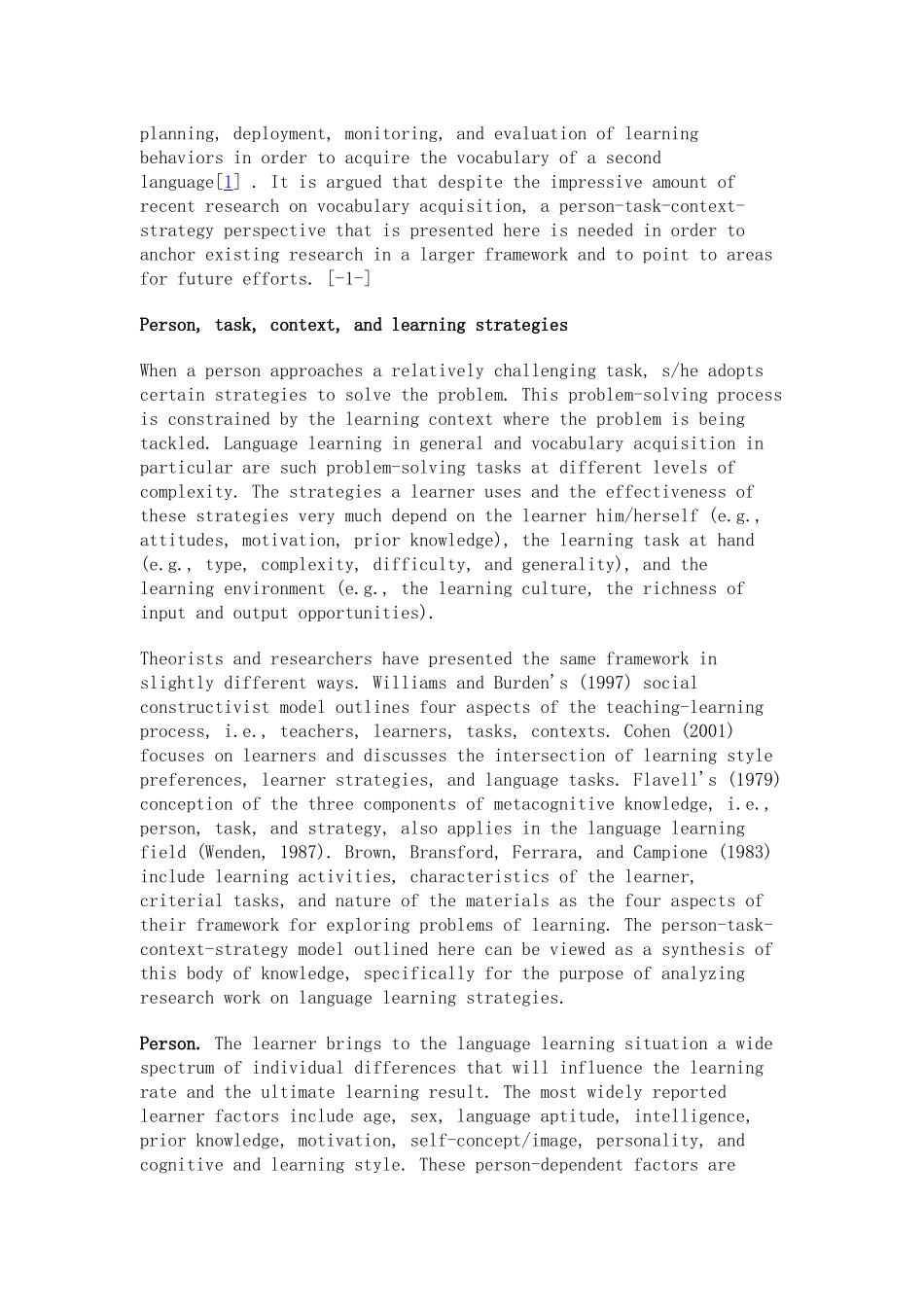 Vocabulary Learning in a Second Language Person, Task, Context and Strategies_第2页