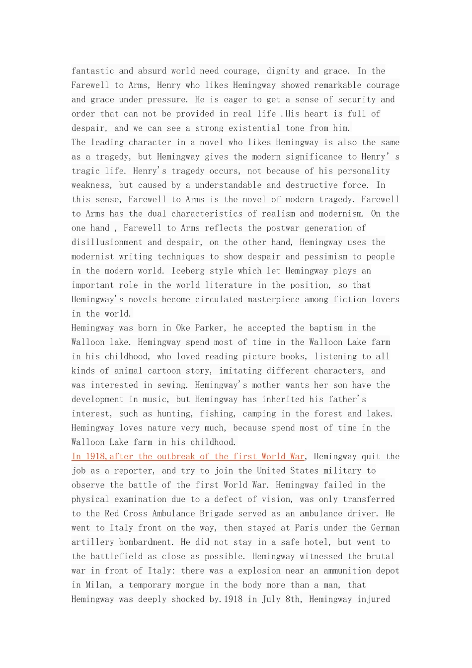 War and Love A Brief Analysis of A Farewell to Arms_第3页