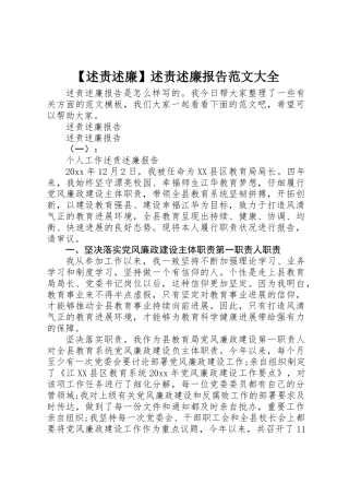 述责述廉报告范文大全