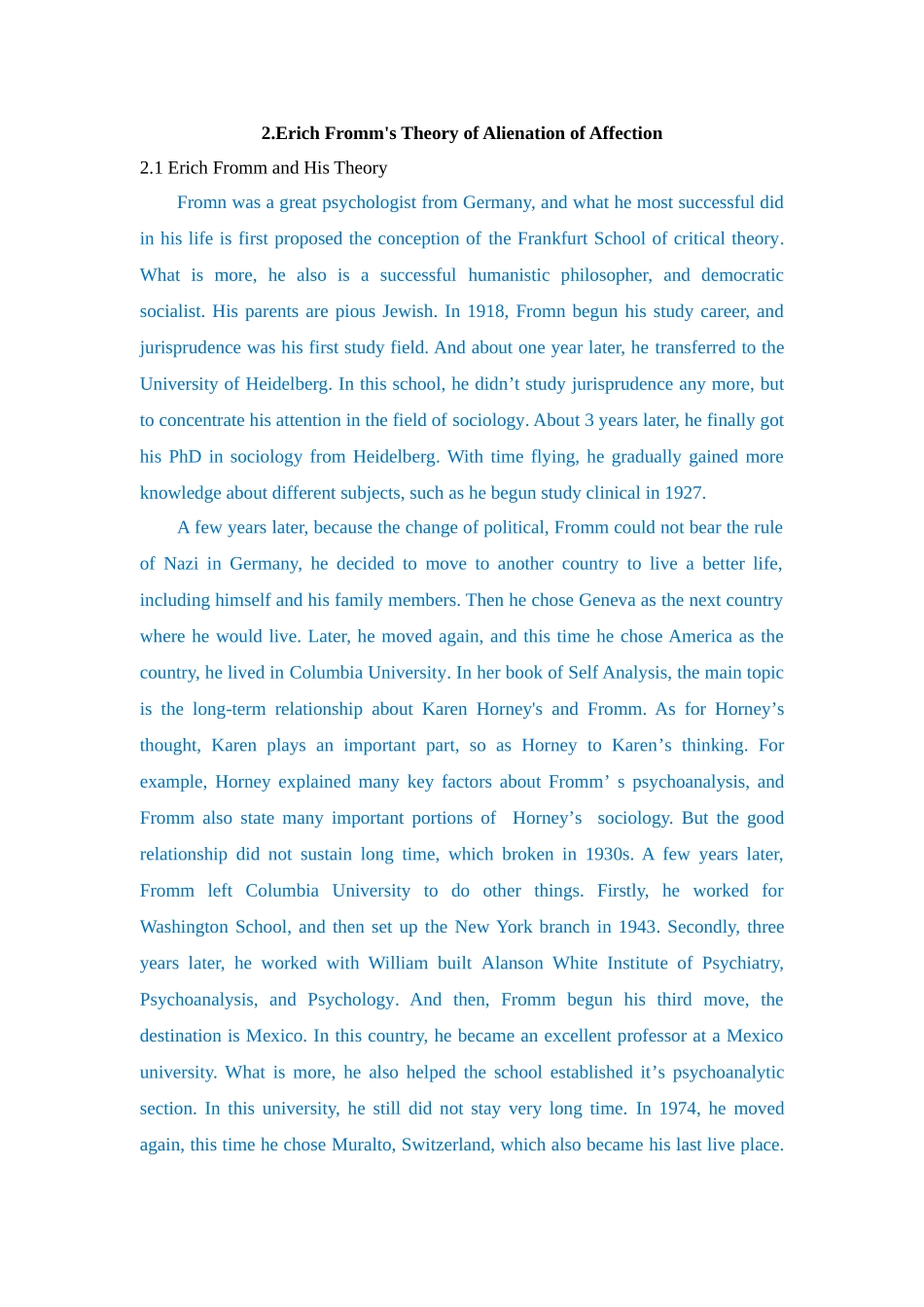 Erich Fromm's Theory of Alienation of Affection_第1页