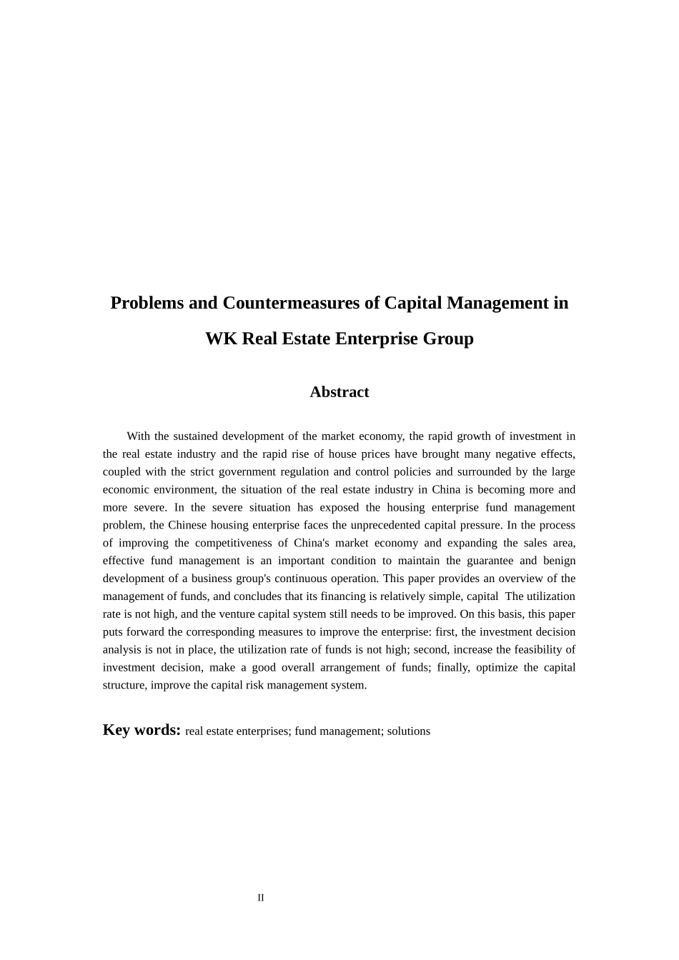 WK房企集团资金管理存在的问题及对策  会计学专业_第2页