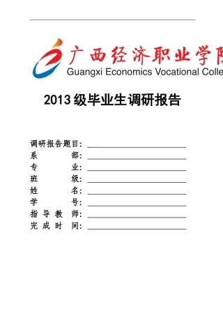 2013级调研报告正文