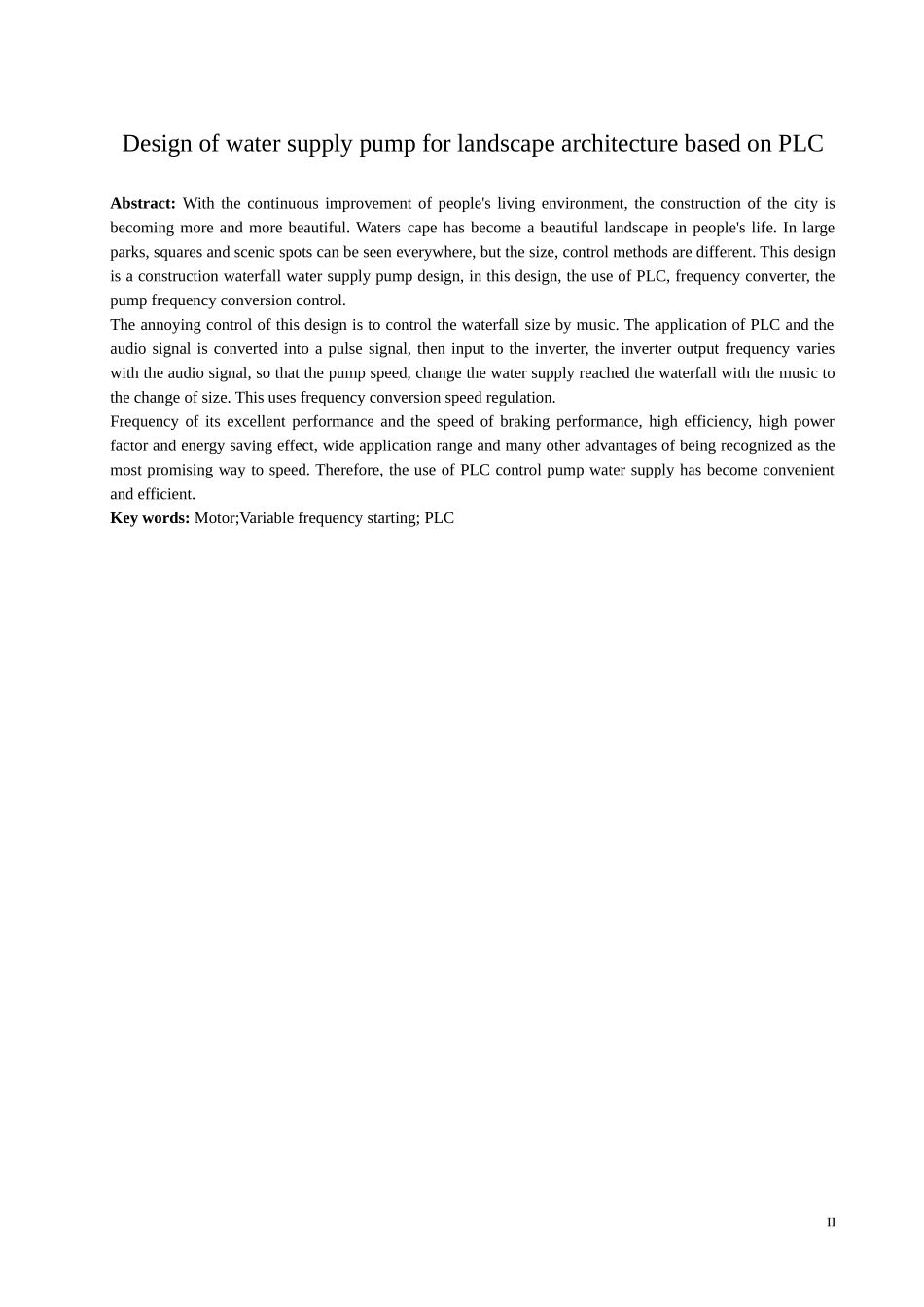 基于PLC的景观建筑供水水泵控制系统设计研究分析_第2页