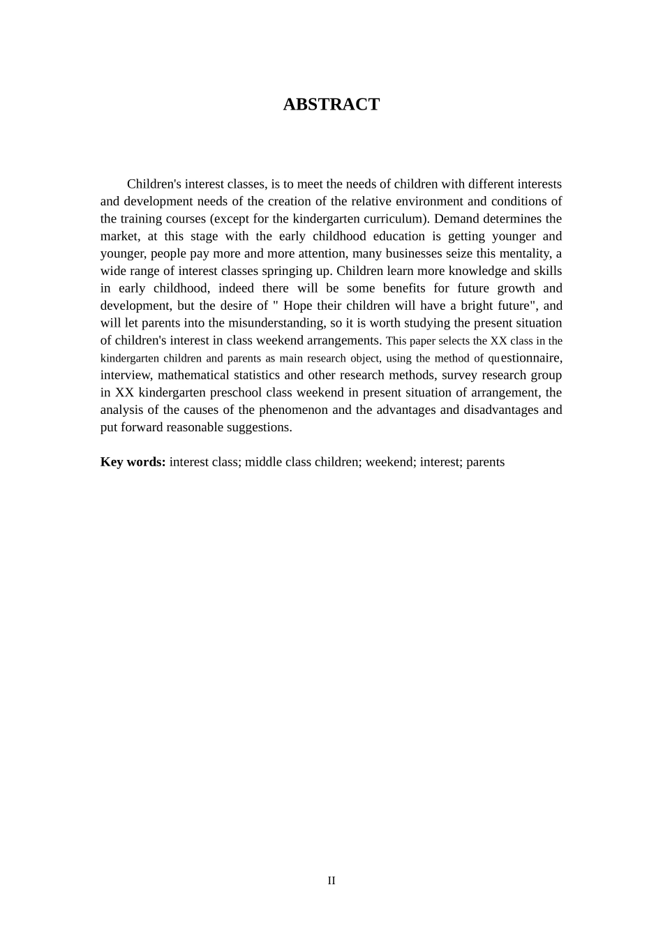 xx幼儿园中大班幼儿周末兴趣班安排现状分析学前教育专业_第3页