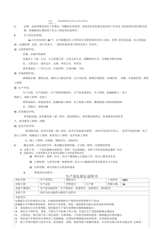 部门负责人岗位职责及任职资格