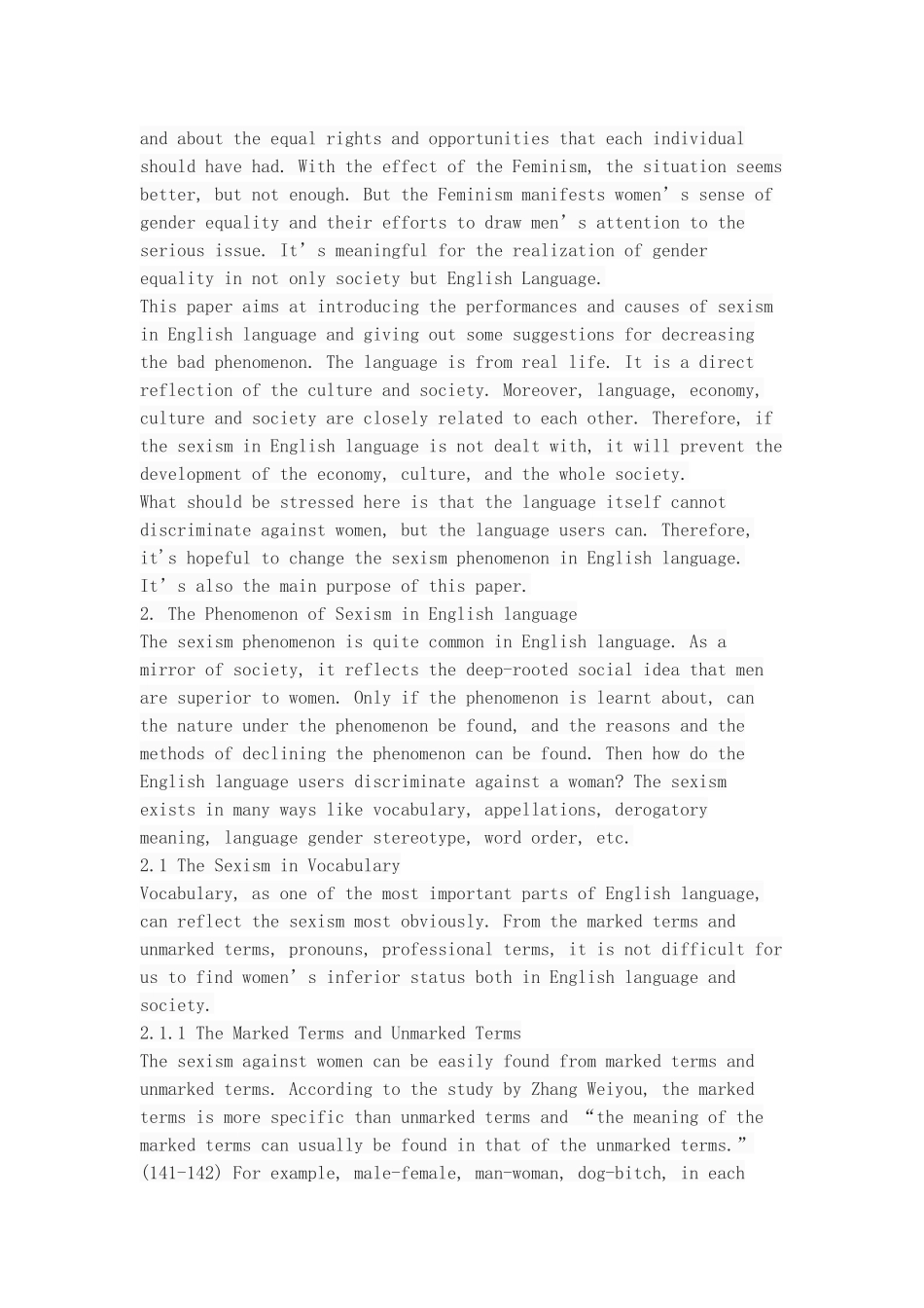 A Brief Analysis of Sexism in English Language_第2页