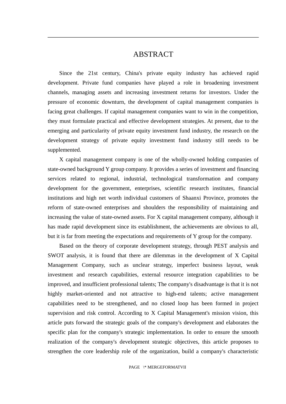 X资本管理有限公司发展战略研究 公司管理_第3页