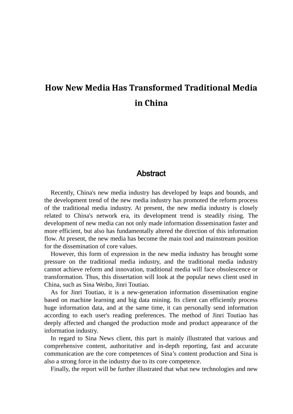 How New Media Has Transformed Traditional Media in China_第1页