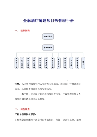 酒店筹建项目部管理手册