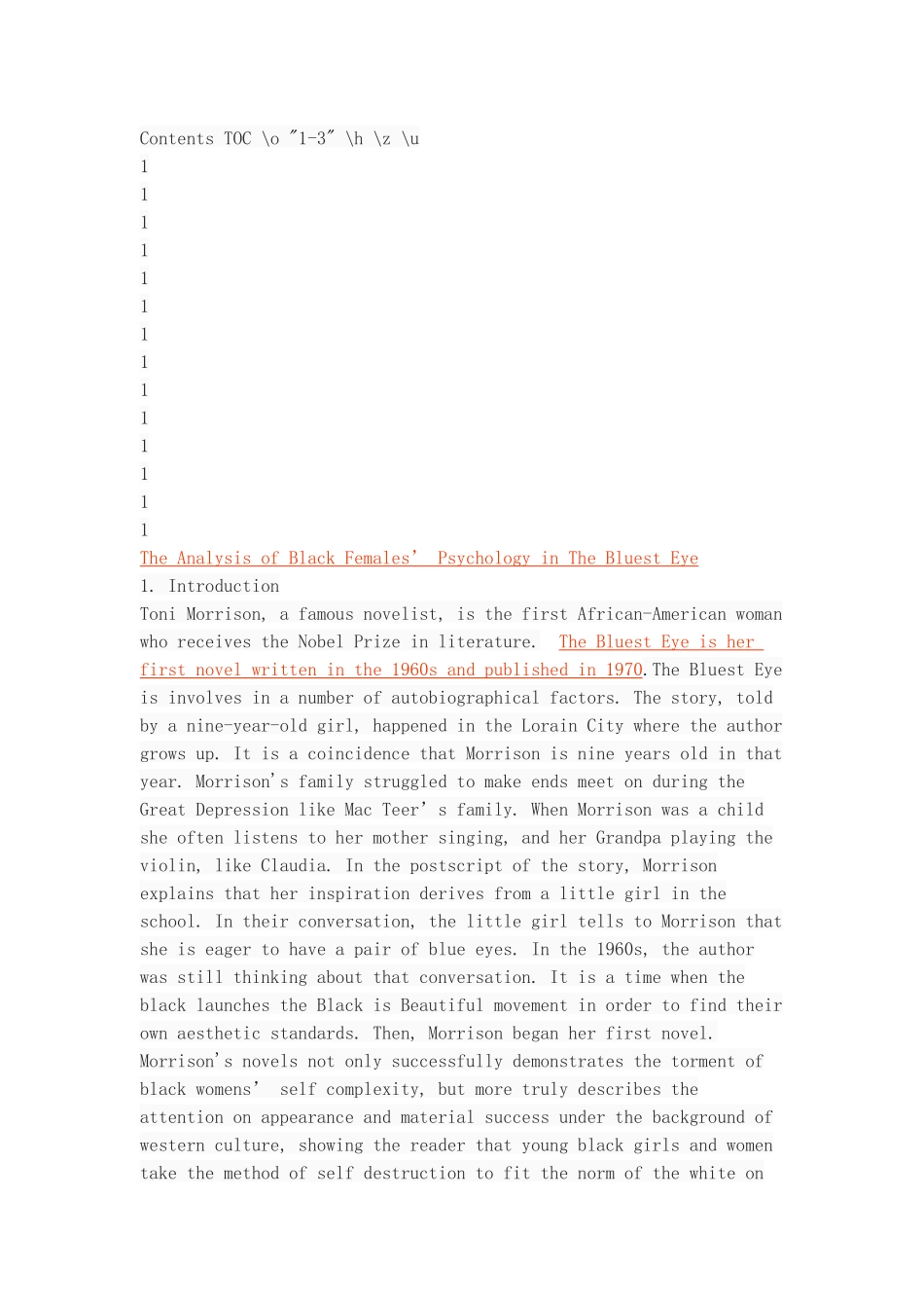 An Analysis of Female Psychology in The Bluest Eye_第2页