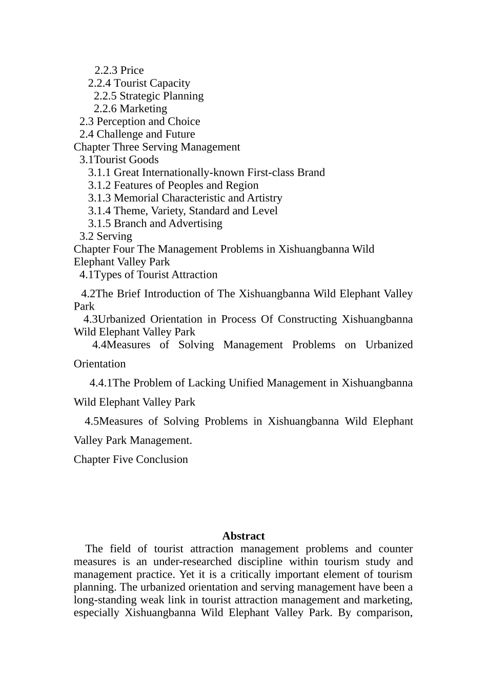 An Examination and Discussion of Problems and Counter Measures in Yunnan Management of Tourist Attractions—Take  Wild Elephant Valley Park of Xishuangbanna for Example_第2页