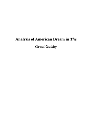 Analysis of American英语