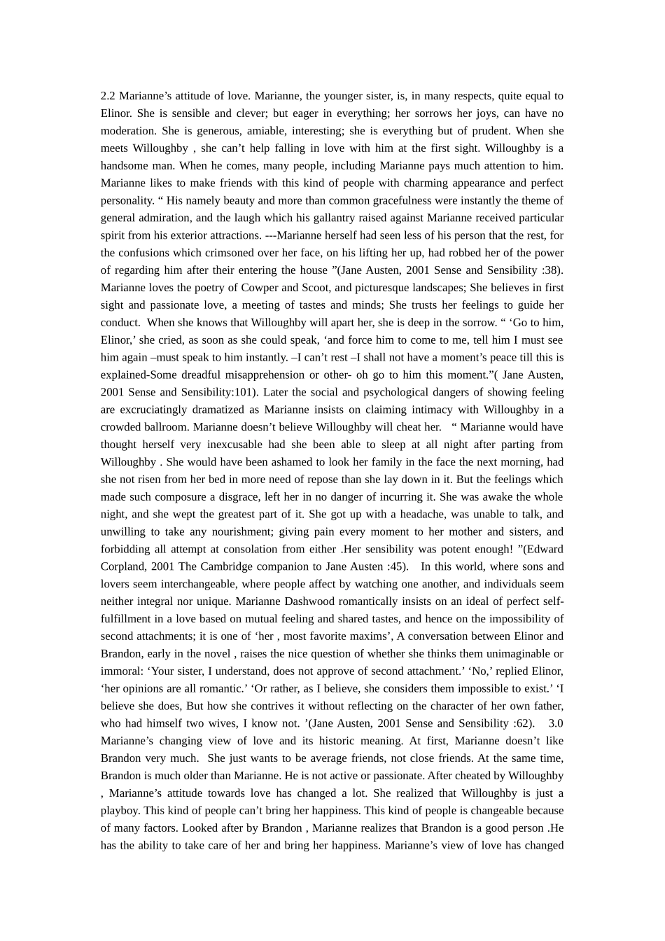 Analysis of Marianne’s changing view of love_第3页