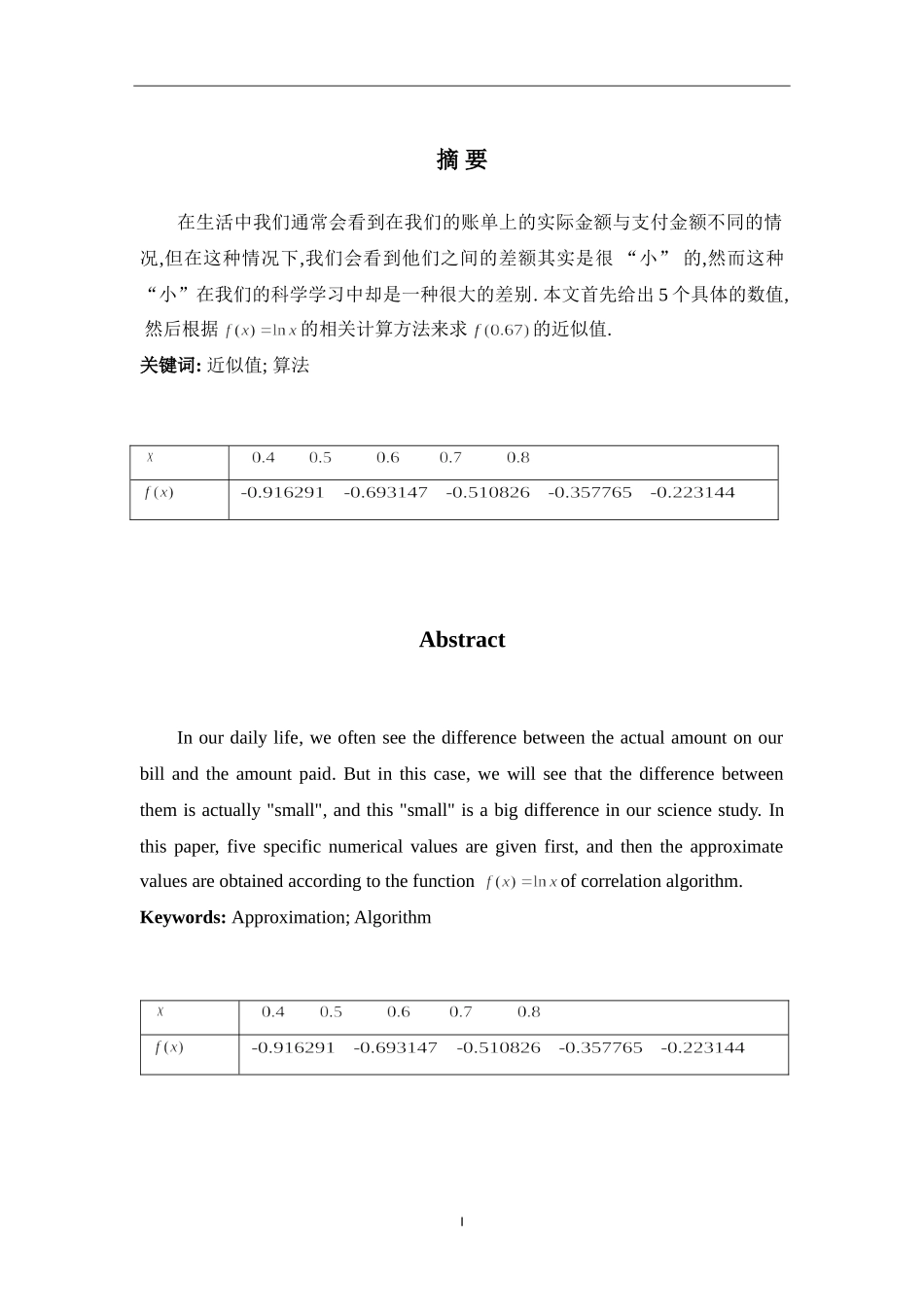 计算f(x)lnx在x0.67的近似值_第1页