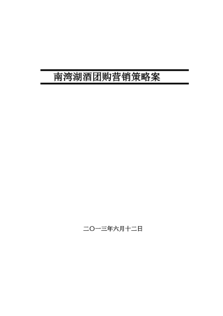 酒水团购营销策略案