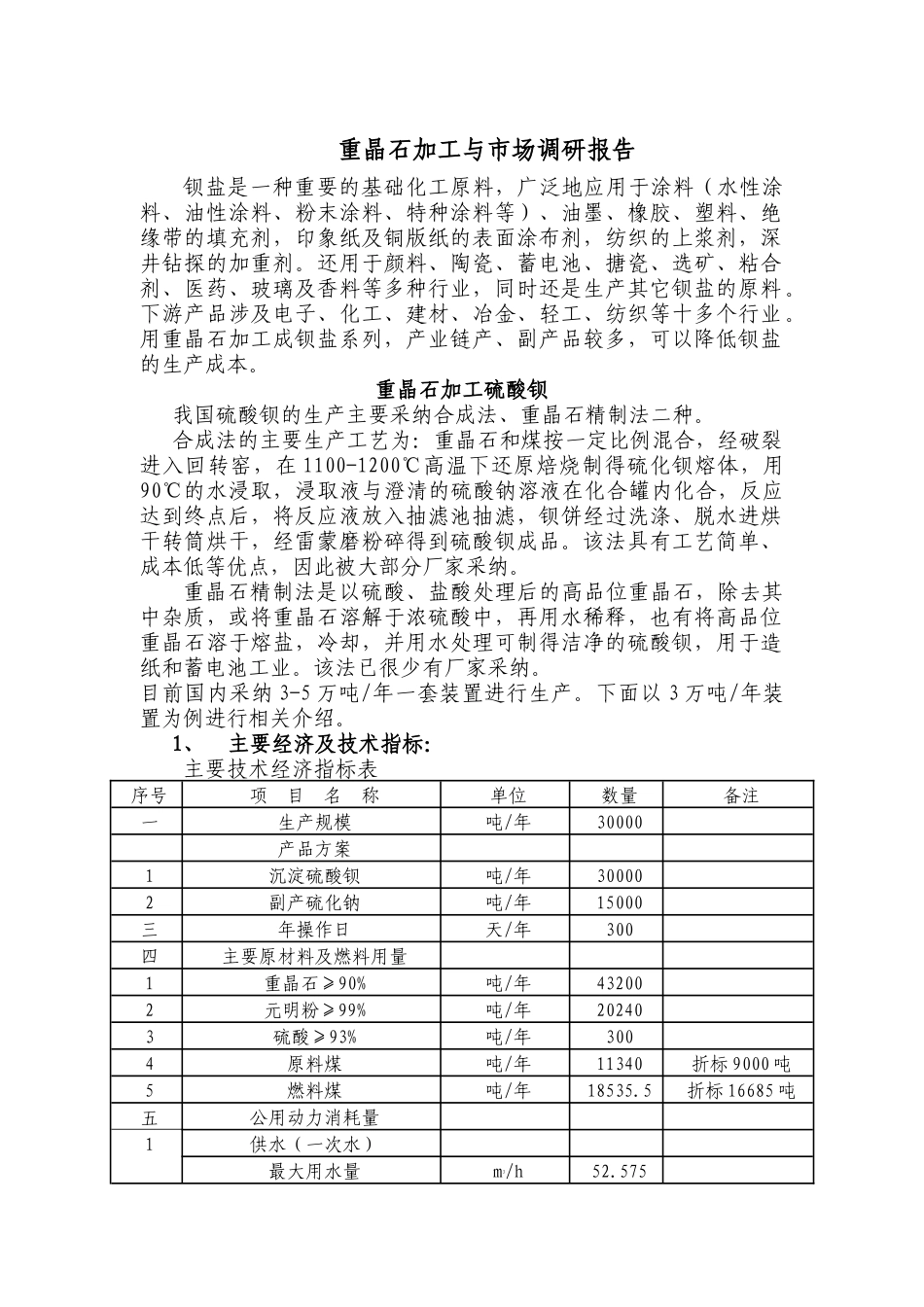 重晶石加工与市场调研报告_第1页