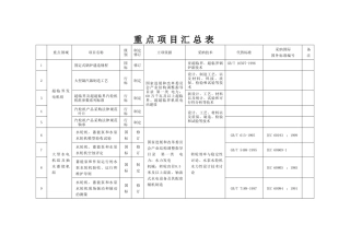 重点项目汇总表