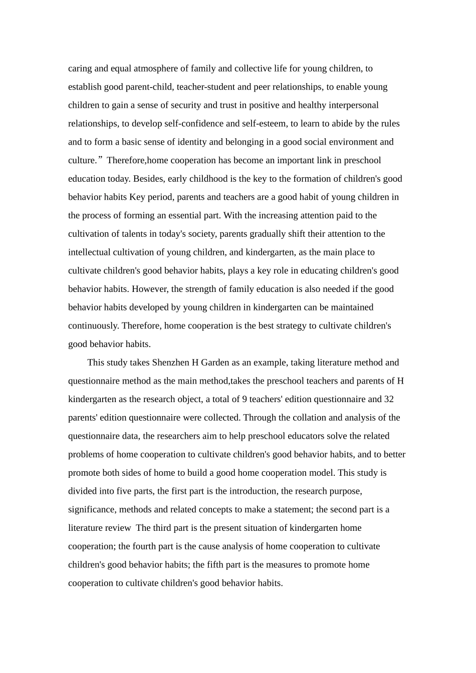家园合作对幼儿良好行为习惯的培养研究——以深圳市H幼儿园为例_第2页