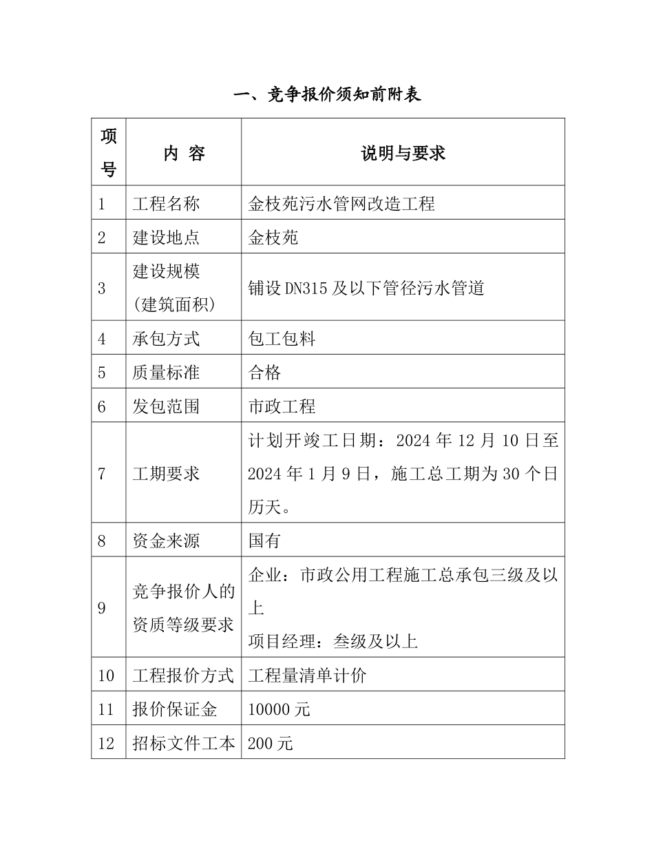 金枝苑污水管网改造工程施工询价文件_第3页