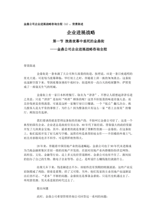 金鼎公司企业发展战略咨询全程（1）：背景陈述（DOC 57页）