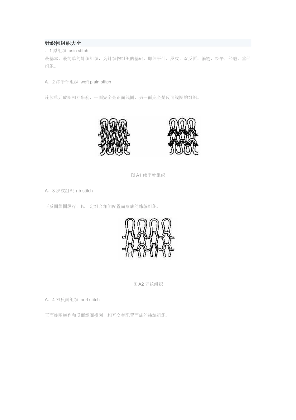 针织物组织大全_第1页