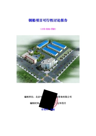 钢船项目可行性研究报告