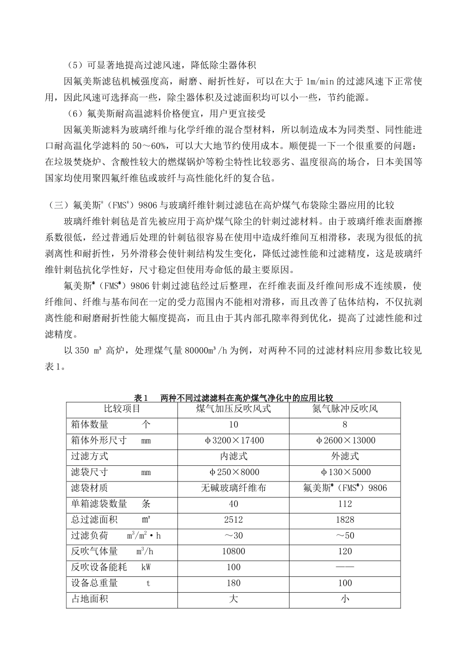 钢铁厂高炉煤气净化用滤料介绍_第3页