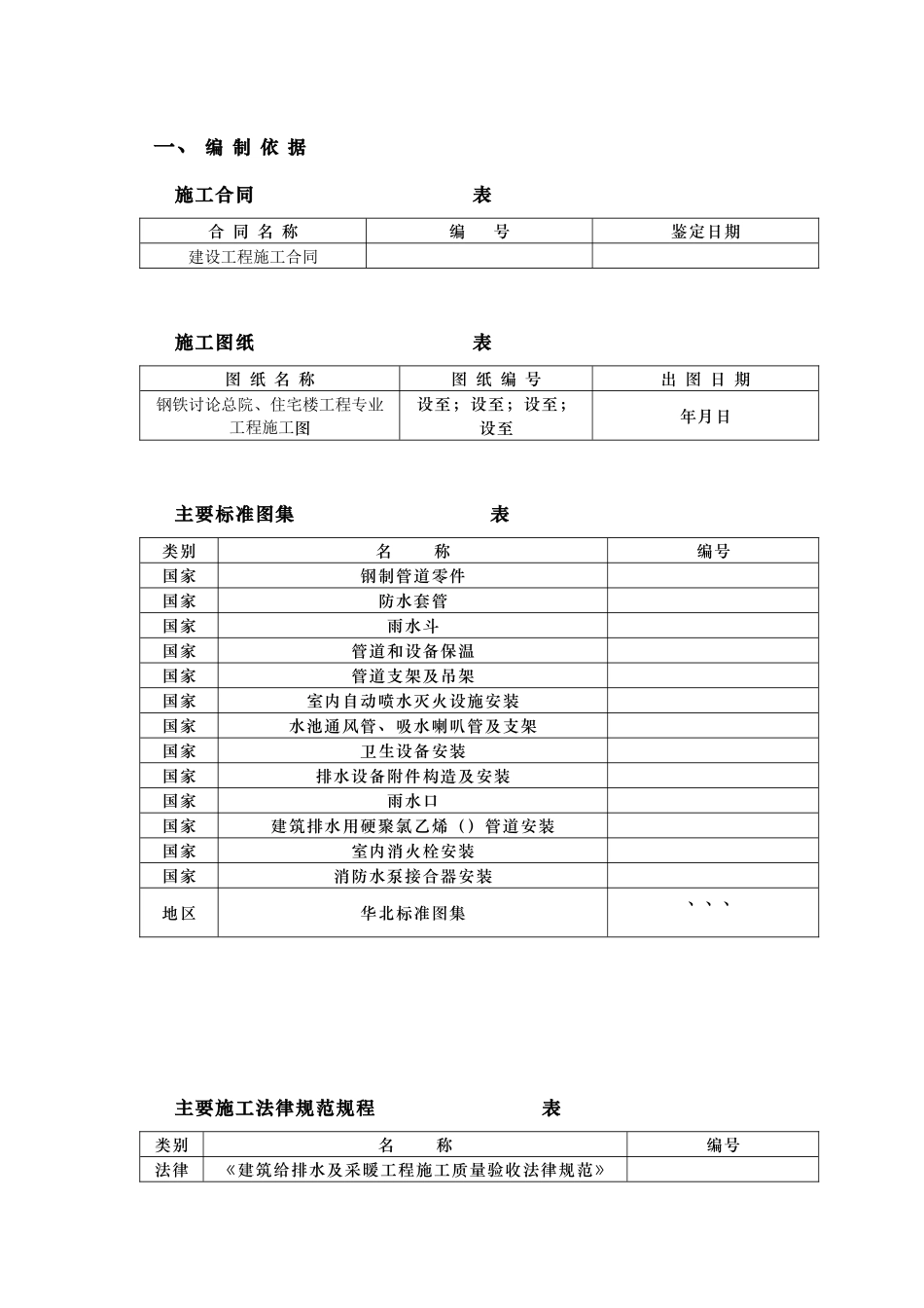 钢铁设计院某住宅楼水暖工程施工组织设计方案_第1页