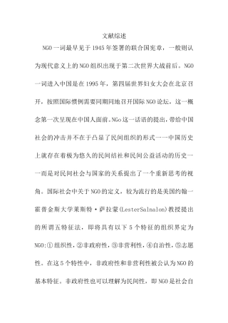 NGO文献综述