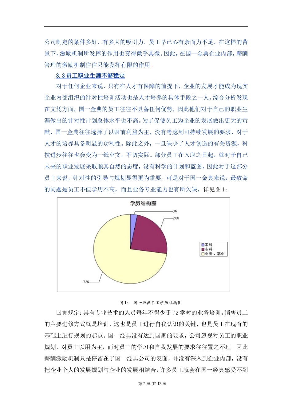 金典激励机制中存在问题及对策分析_第2页