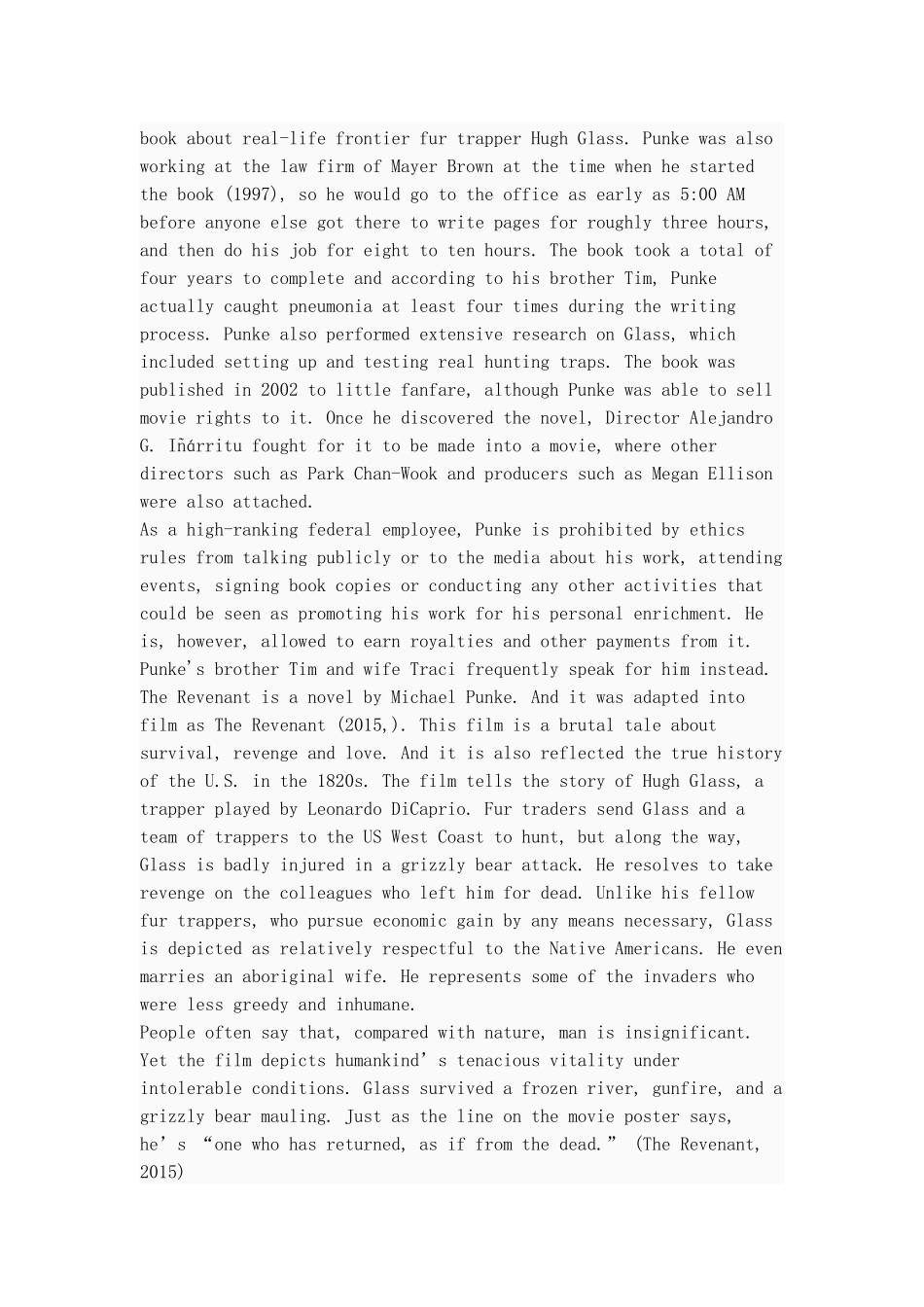 《荒野猎人》中休·格拉斯的复仇分析  国际文学专业_第3页