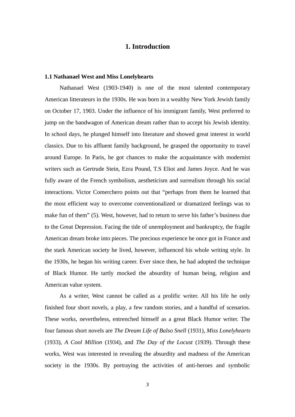 《寂寞芳心小姐》中黑色幽默手法在人物刻画形象上的应用  英语学专业_第3页