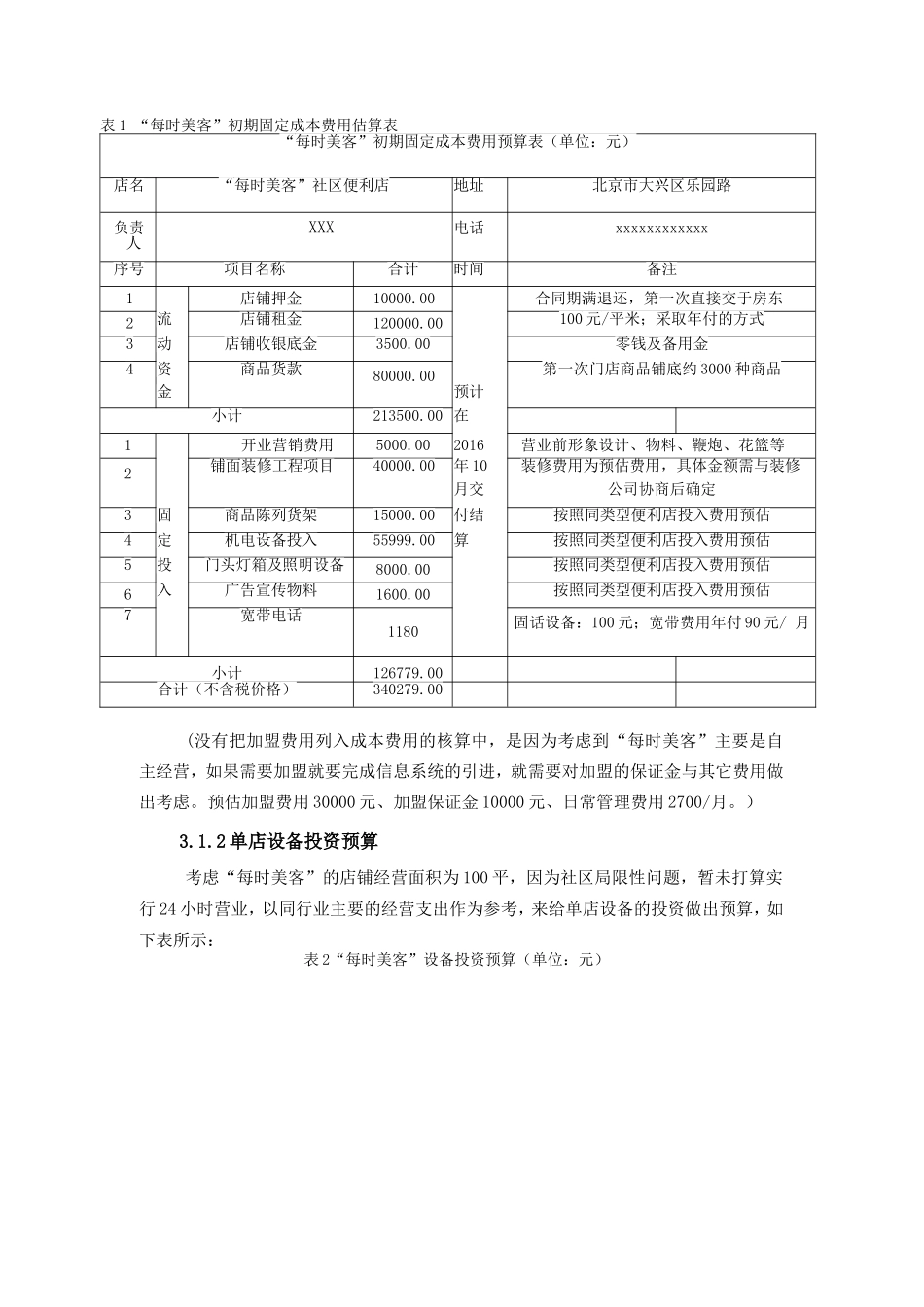 “每时美客”社区便利店商业计划书  策划设计专业_第3页