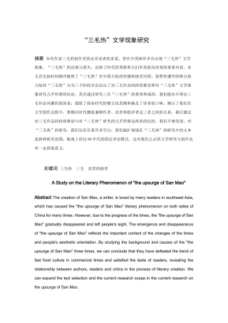 “三毛热”文学现象研究