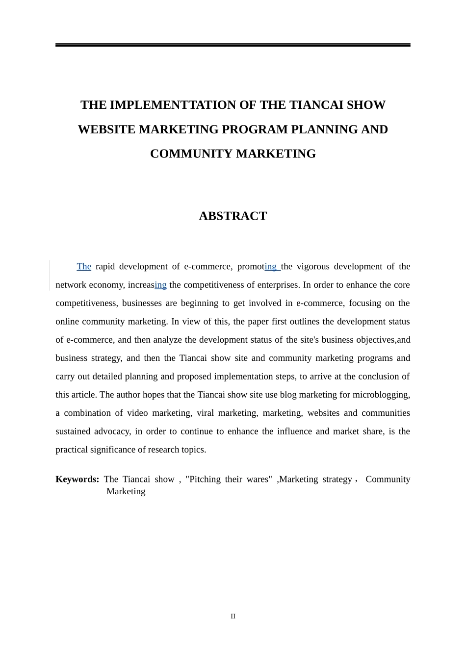 “天裁秀”网站营销方案策划及社区营销实施  市场营销电子商务专业_第2页
