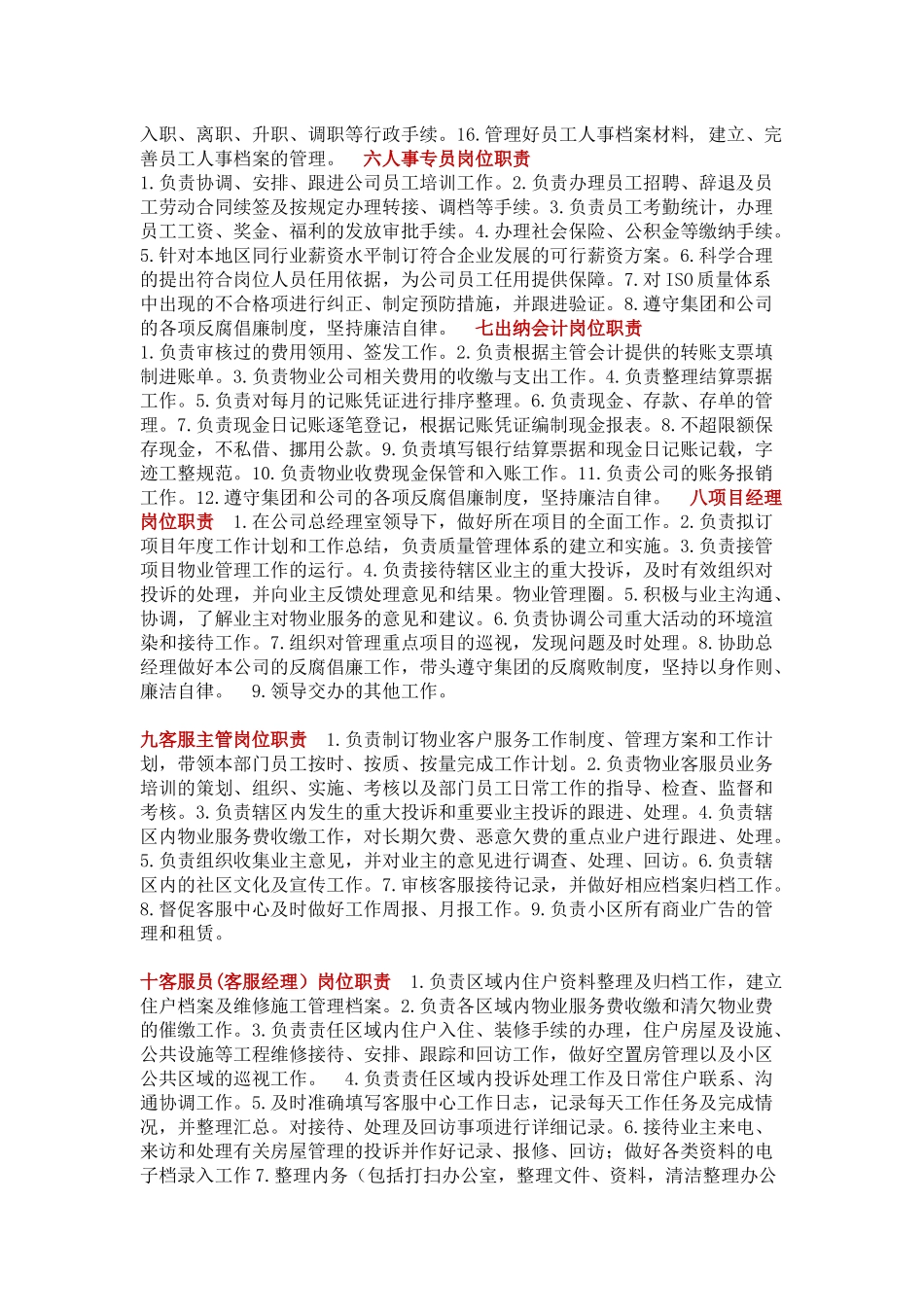 某物业公司岗位职责总结_第2页