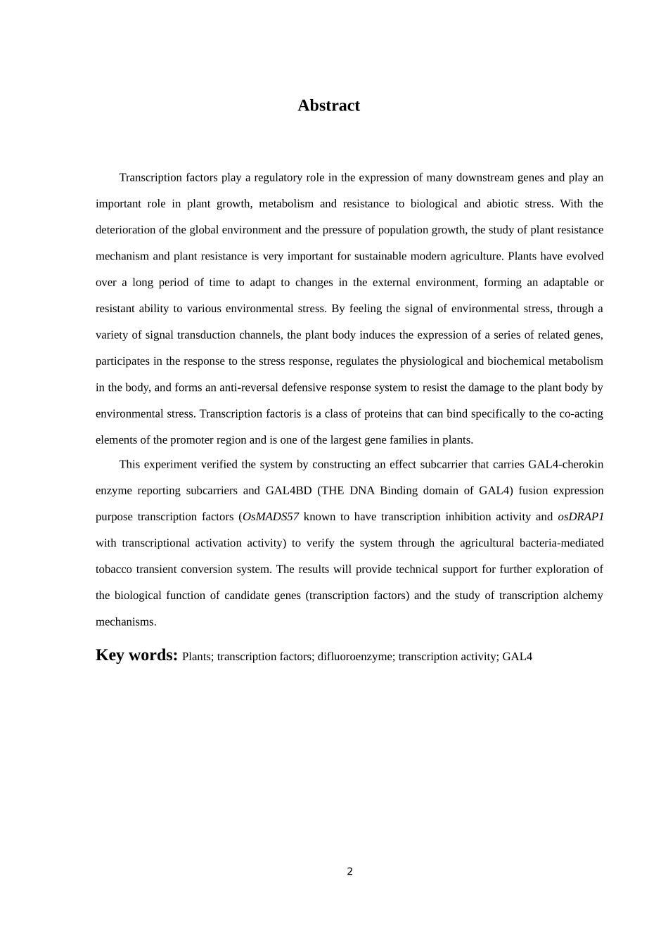植物转录因子转录活性分析系统开发及验证论文设计_第2页