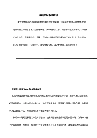 销售区域市场规划1