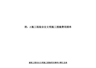 附2安全现场文明施工措施费用清单