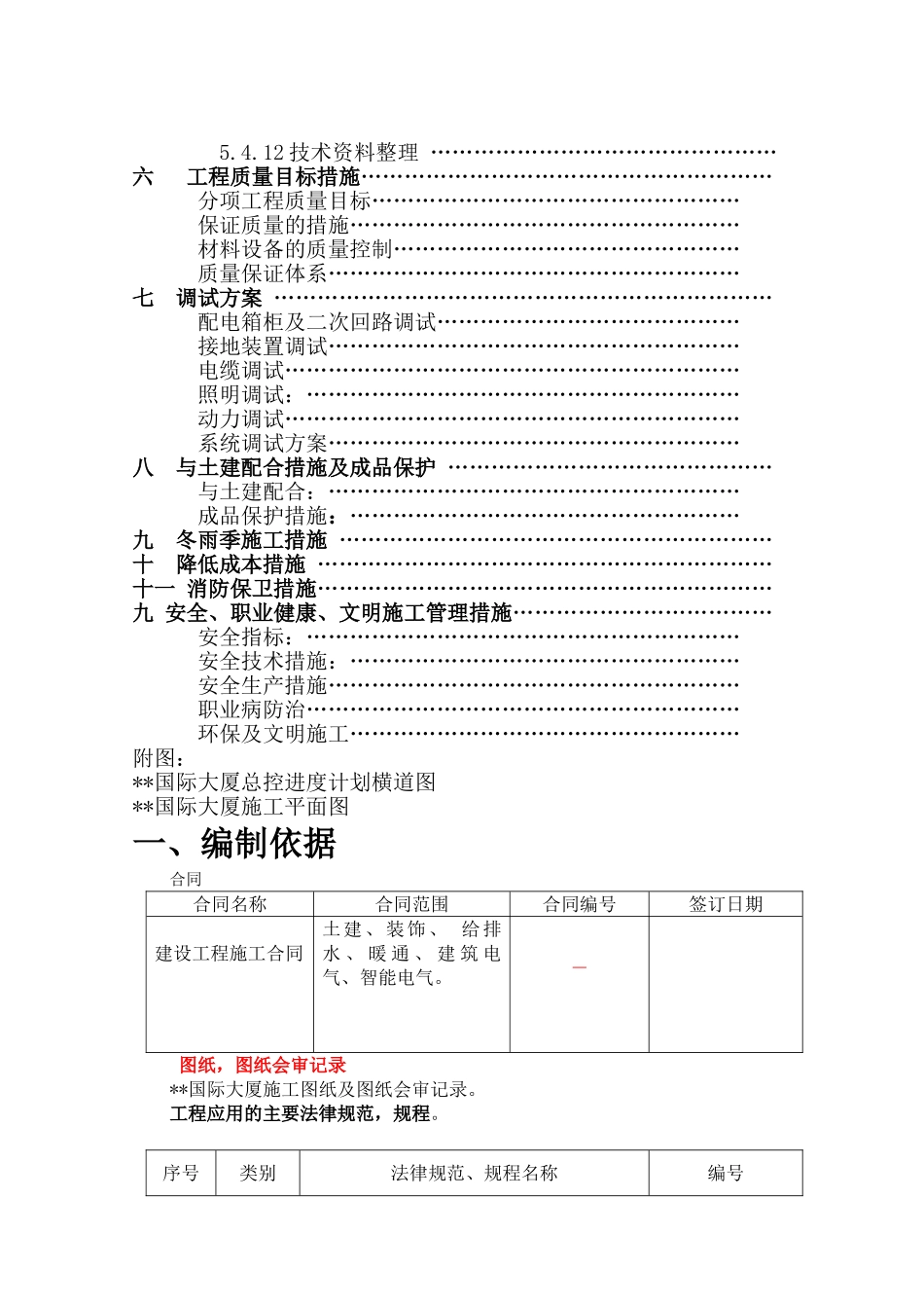 际大厦电气工程施工组织设计方案_第2页