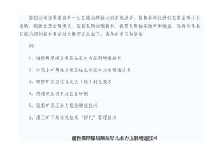 集团公司瓦斯治理技术