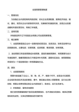 财务预算管理制度 